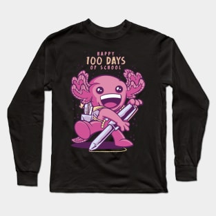 100 Days Of School Axolotl Long Sleeve T-Shirt